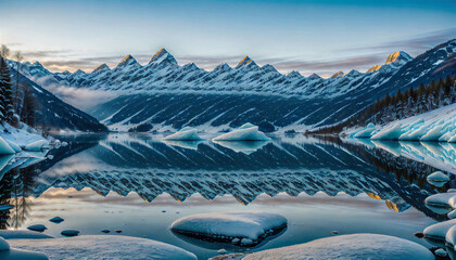 snow covered mountains