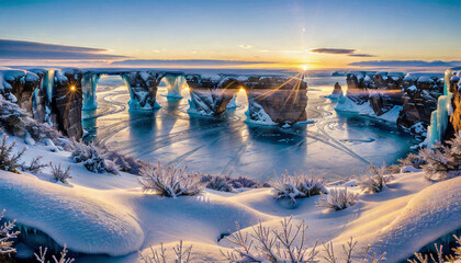 Ethereal Frostbite: Icy Vistas Frozen in Time