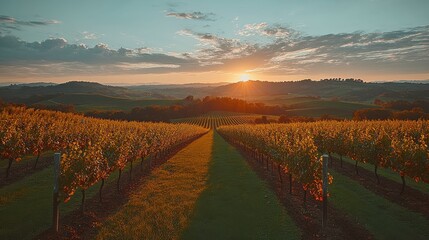 Aerial View of Vineyard During Midday Sunlight