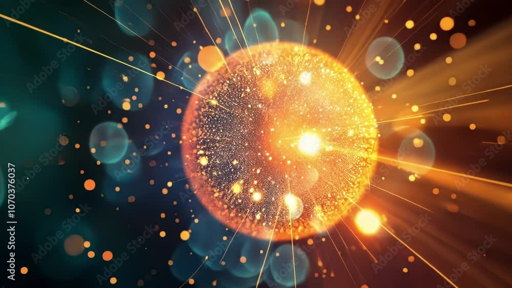 Poster a diagram of intersecting energy fields depicts the theoretical interaction between exotic particles