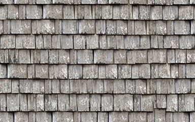 Wodden shingle roof tile seamless texture & background
