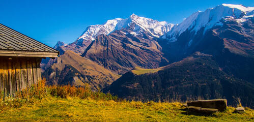 French Alps landscape in autumn