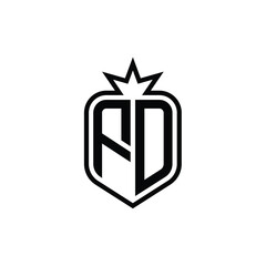 FD monogram logo design letter text name symbol monochrome logotype alphabet character simple logo