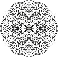 Mandala For Adult coloring page.Flower Outline mandala vector