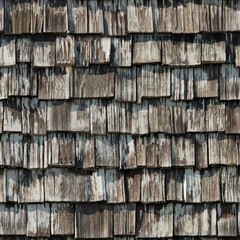 Wodden shingle roof tile seamless texture & background