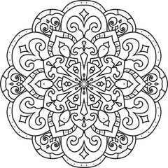 Mandala For Adult coloring page.Flower Outline mandala vector