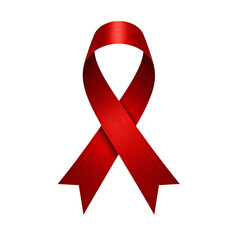 World AIDS Day Red Ribbon Bow on white background