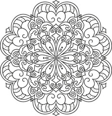 Mandala For Adult coloring page.Flower Outline mandala vector