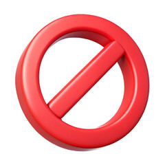 3D Red Prohibition Symbol