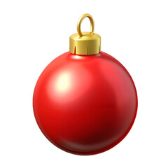Shiny Red Christmas Ornament with Gold Cap