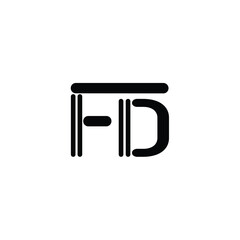FD monogram logo design letter text name symbol monochrome logotype alphabet character simple logo