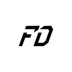 Obraz premium FD monogram logo design letter text name symbol monochrome logotype alphabet character simple logo
