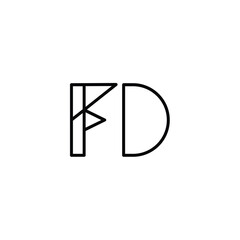 FD monogram logo design letter text name symbol monochrome logotype alphabet character simple logo