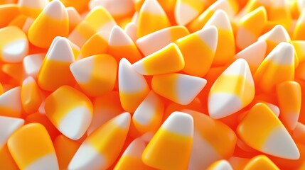 Monochrome close up of candy corn pieces arranged artistically showcasing textures and forms