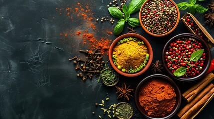 Colorful aromatic spices for cooking