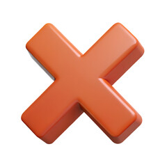 Fototapeta premium 3D Orange Cross Symbol