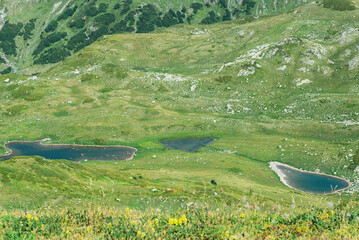 landscape with lake and mountains