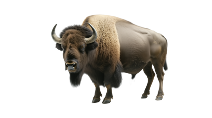 bison isolated on transparent background