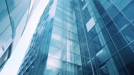 Obraz premium Modern Glass Building with Reflective Surfaces