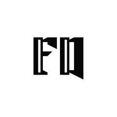 FD monogram logo design letter text name symbol monochrome logotype alphabet character simple logo