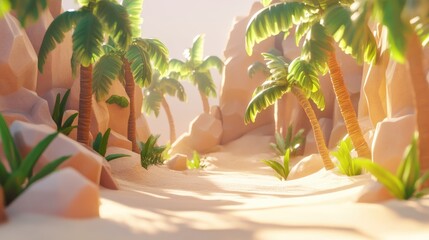 Obraz premium Midday sunlight illuminating a sandy quarry highlighting textures and shadows in a natural setting