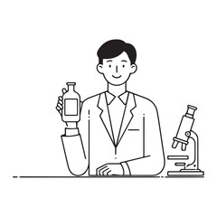 Laboratory Scientist with Chemical Reagent