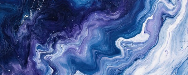 Obraz premium Deep Blue Marbled Texture Abstract Background