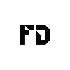 FD monogram logo design letter text name symbol monochrome logotype alphabet character simple logo
