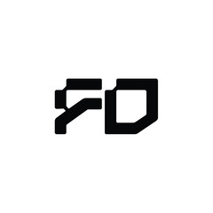 Fototapeta premium FD monogram logo design letter text name symbol monochrome logotype alphabet character simple logo
