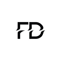 FD monogram logo design letter text name symbol monochrome logotype alphabet character simple logo