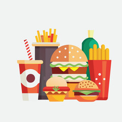 Fast food meal illustration