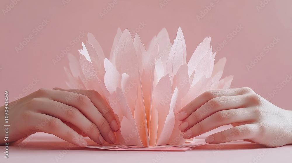 Aufkleber intricate pop-up folding design with paper elements