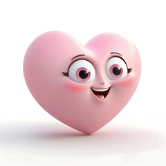 Fototapeta premium pink heart 3d isolated