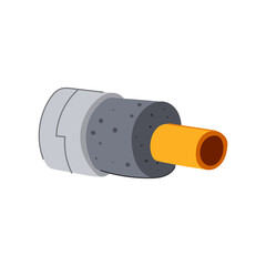 cold pipe insulation cartoon. foam fiberglass, mineral wool, rubber polyethylene cold pipe insulation sign. isolated symbol vector illustration