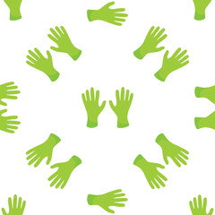 Fototapeta premium Seamless pattern with green cleaning gloves, ideal for representing hygiene, safety, and cleanliness