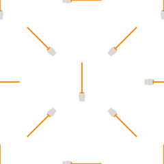Seamless pattern of cleaning mops on white background for hygiene and housekeeping concepts