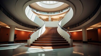 Fototapeta premium Stylish Contemporary Staircase with Sleek Design and Modern Finish 