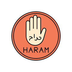 Haram color icon. Muslim religion.