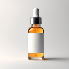 Fototapeta premium Blank Serum cosmetic oil dropper bottle mockup skincare facial fluid pipette bottle front view