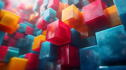 Explore the vibrant world of colorful cubes and their dynamic arrangement in abstract art
