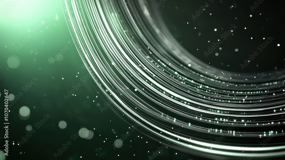Poster high-speed data transmission abstract digital waves flowing through cyberspace futuristic technology