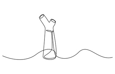 Obraz premium Waterpipe Mouthpiece Single Continuous Line Drawing