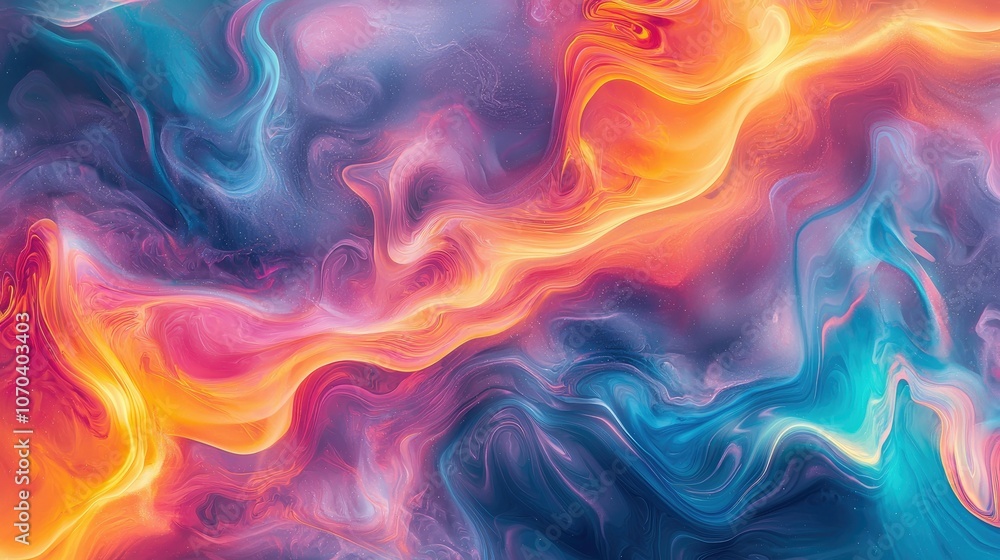 Poster abstract colorful background with swirling shapes.