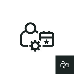 Event manager icon isolated on white background. Vector illustrations are made with vector-based software, not AI generated results.