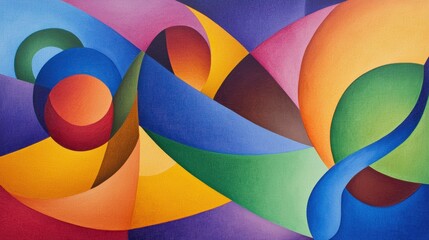 Obraz premium Swirling music notes on a lively multicolor background abstract art symbolizing melody rhythm and joy