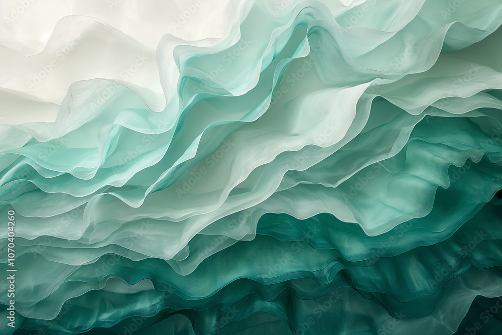 Aufkleber abstract background wallpaper with layered, organic shapes with a smooth gradient from light aqua to