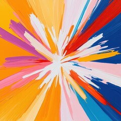 Fototapeta premium Abstract explosion of musical notes in vivid colors joyful celebration of music and artistic expression