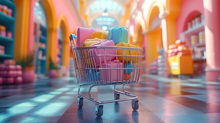 Explore vibrant shopping experiences in colorful retail environments filled with joyful products