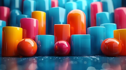 Explore the vibrant world of colorful abstract shapes and textures in stunning 3d visualizations