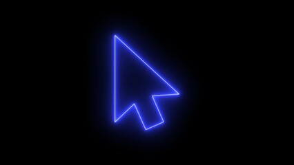 Neon Cursor click icon, Glowing Neon Cursor Click Icons: Perfect for Futuristic and Tech-Themed Designs.Click. Icon for design. Easily editable